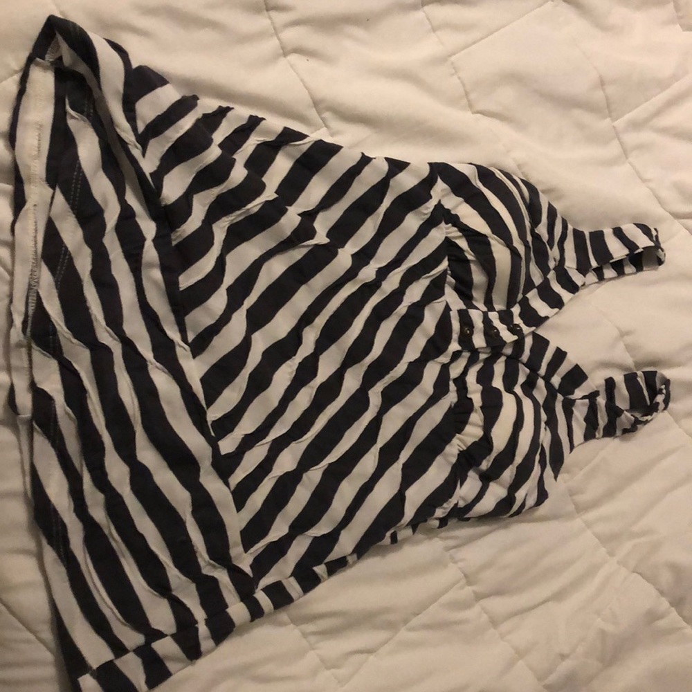 Women’s black and white striped top